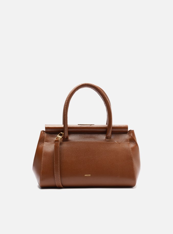 Bolsa Tote Marrom Couro Maxi Croco Média