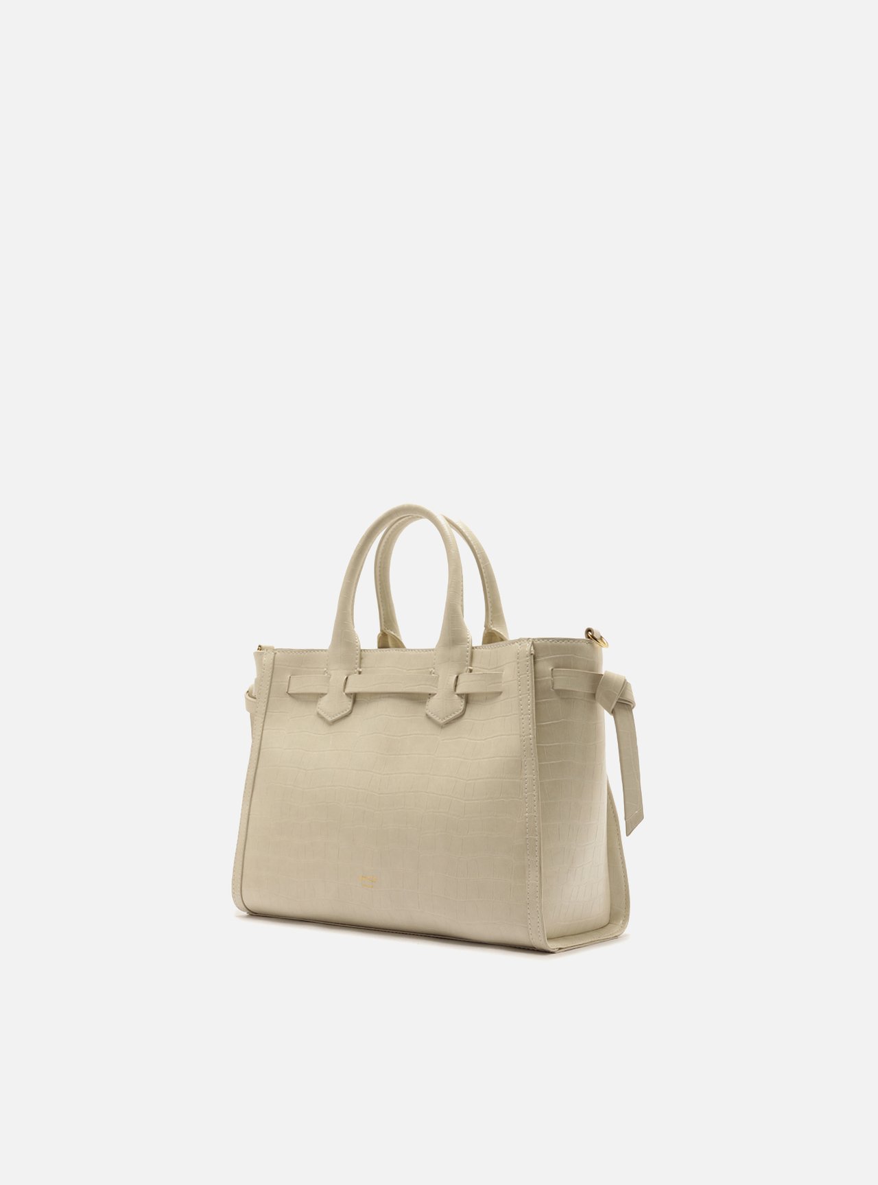 Bolsa Tote Off White Média Croco Tiras — foto 2