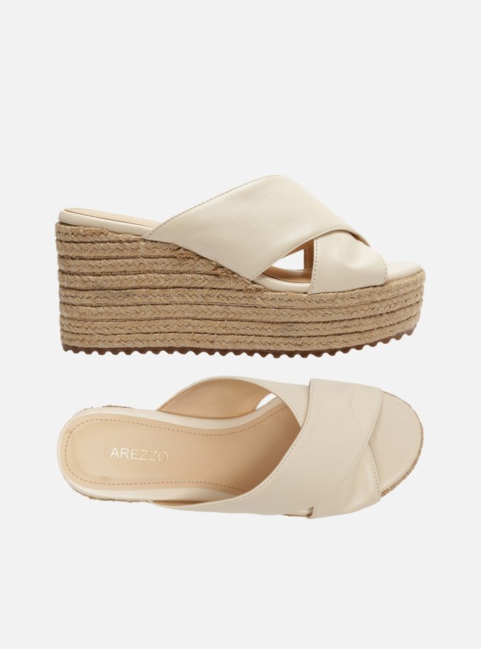 Sandália Plataforma Natural Palha Off-White