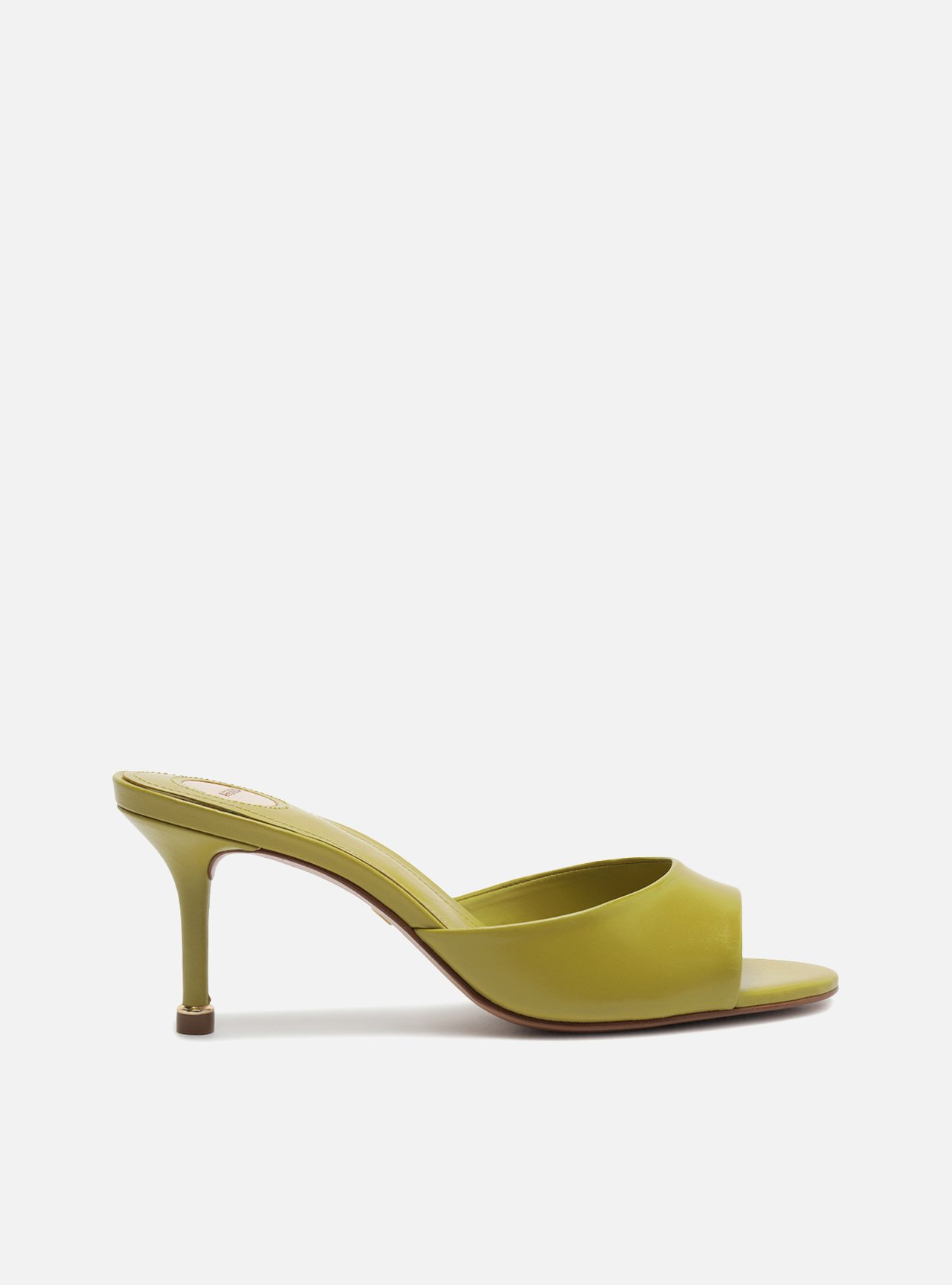 Mule Verde Couro Salto Fino
