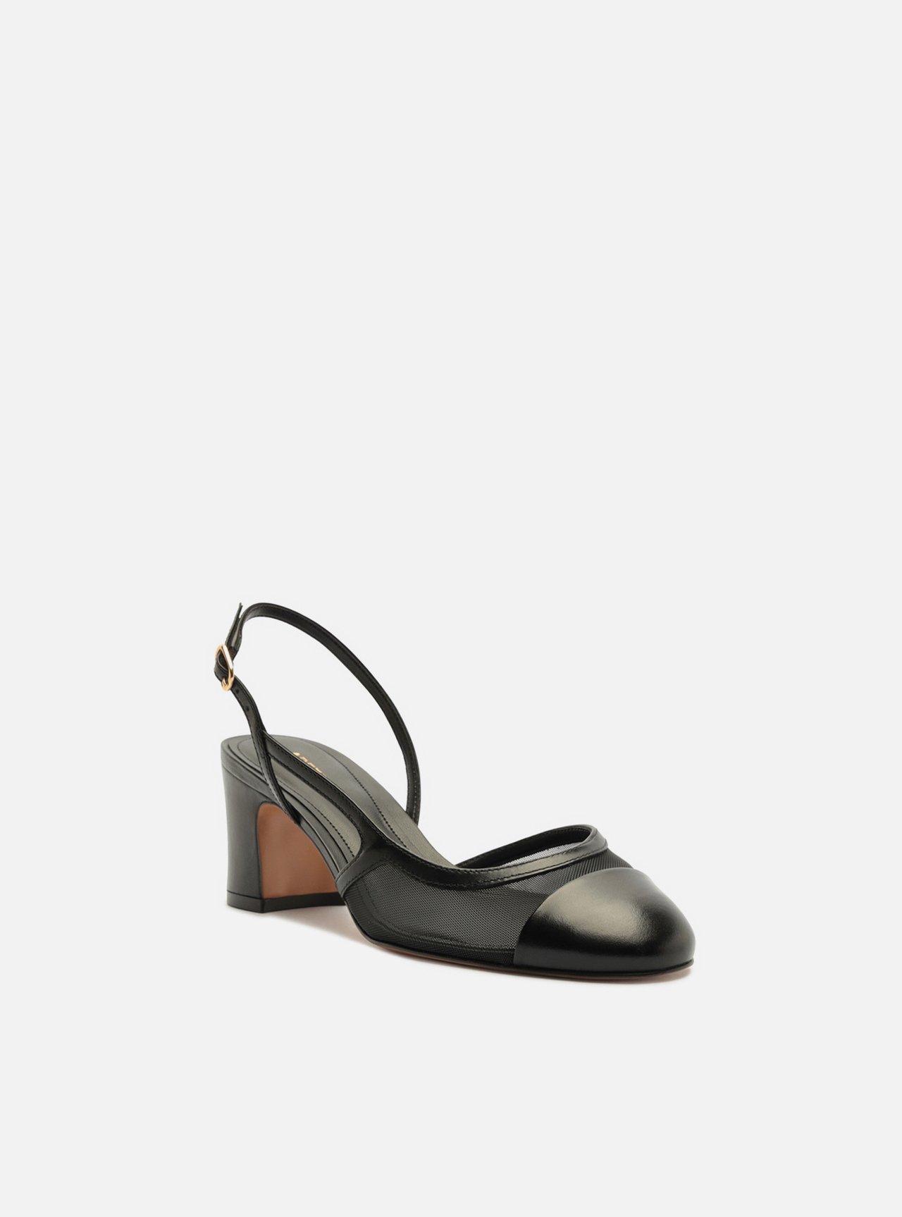 Scarpin Preto Salto Bloco Slingback — foto 2