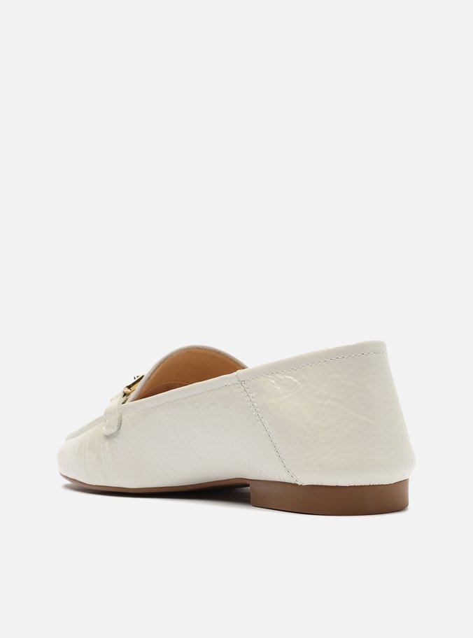 Mocassim Branco Verniz Bico Redondo Bridão Luma Luma