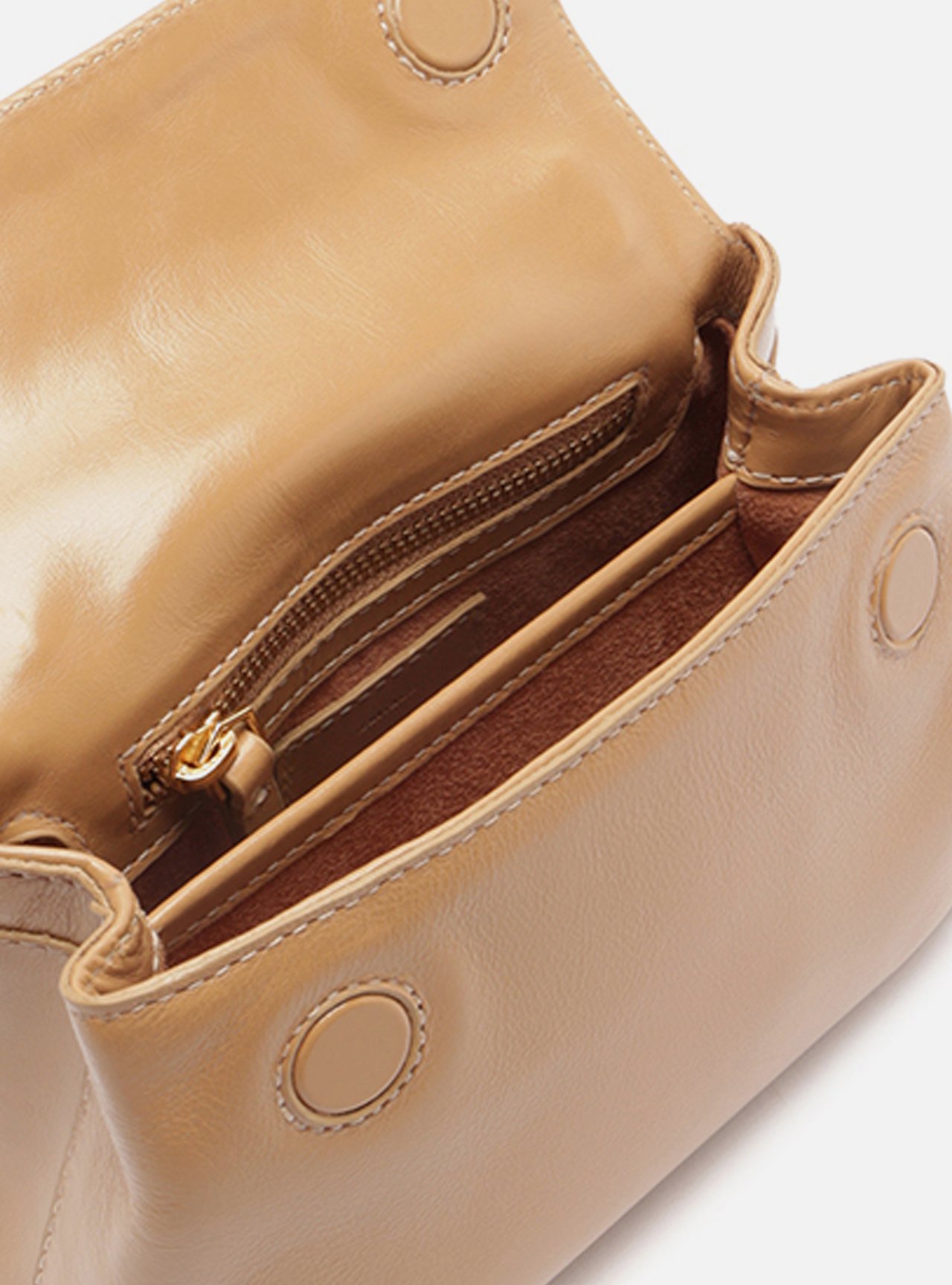 Tiracolo Bege Couro Pequena Bag Charm Victória — foto 4
