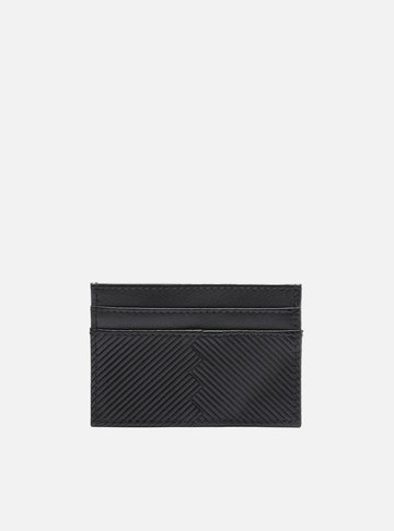 Porta-Cartão Preto Couro Zigue Zague