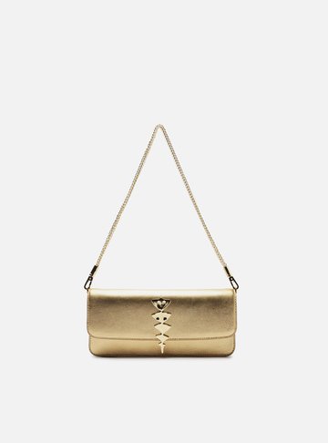 Bolsa Shoulder Dourada Couro Pequena Lenny Niemeyer