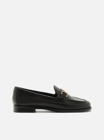 Mocassim Preto Couro Bridão Classic