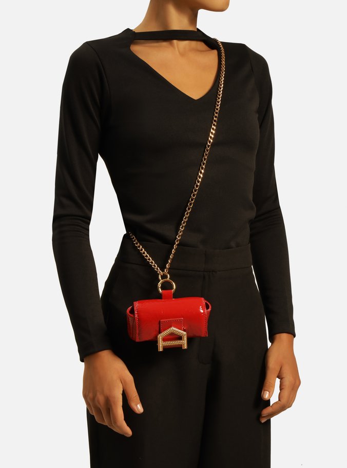 Mini Bag Vermelha Couro