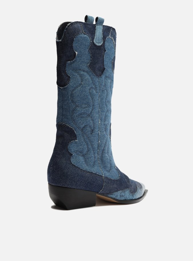 Bota Azul Jeans Cano Médio Western Georgia