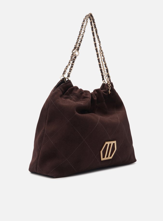 Bolsa Hobo Marrom Couro Acamurçado Esther Grande