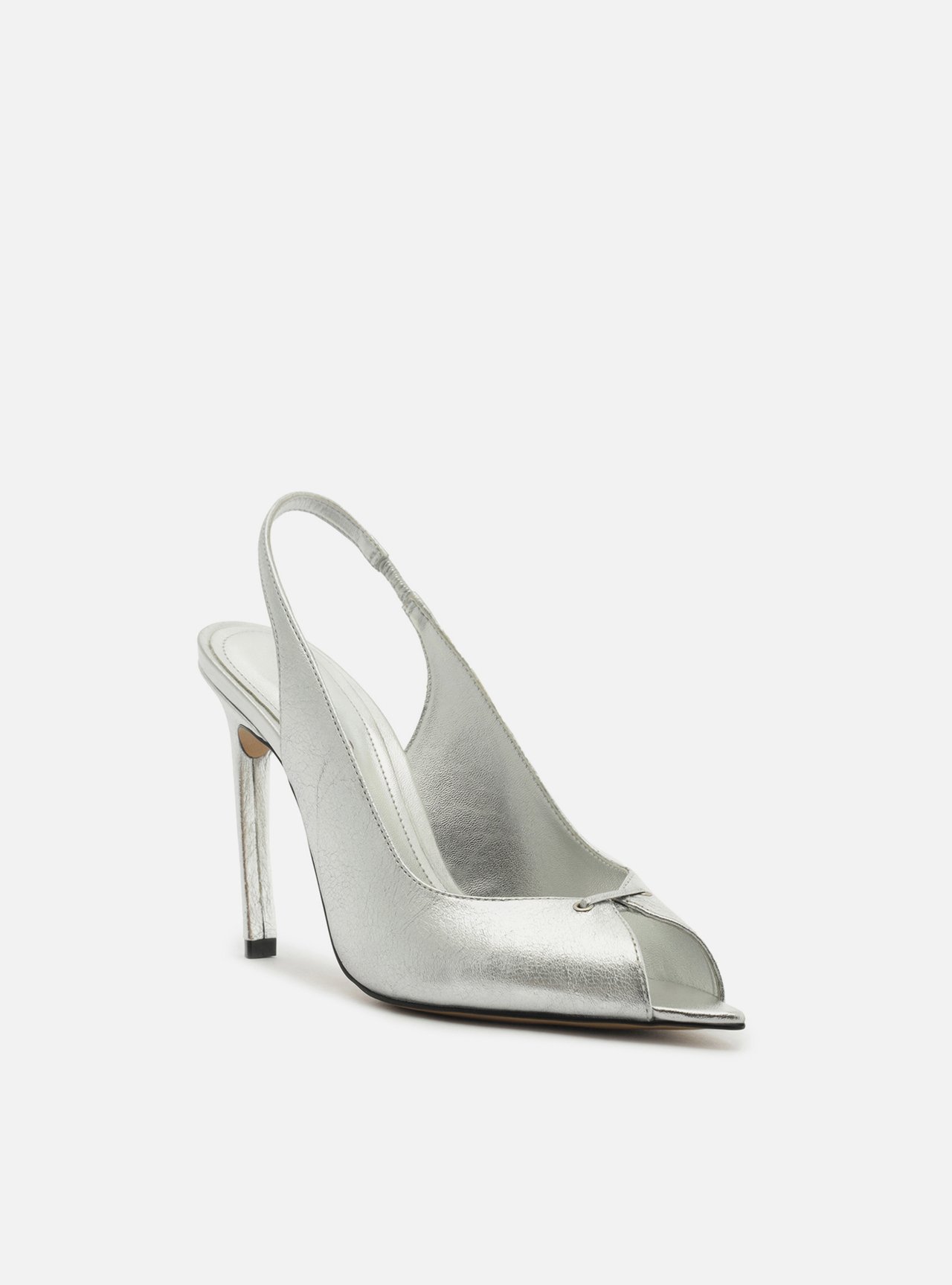 Sandália Prata Salto Alto Slingback — foto 2