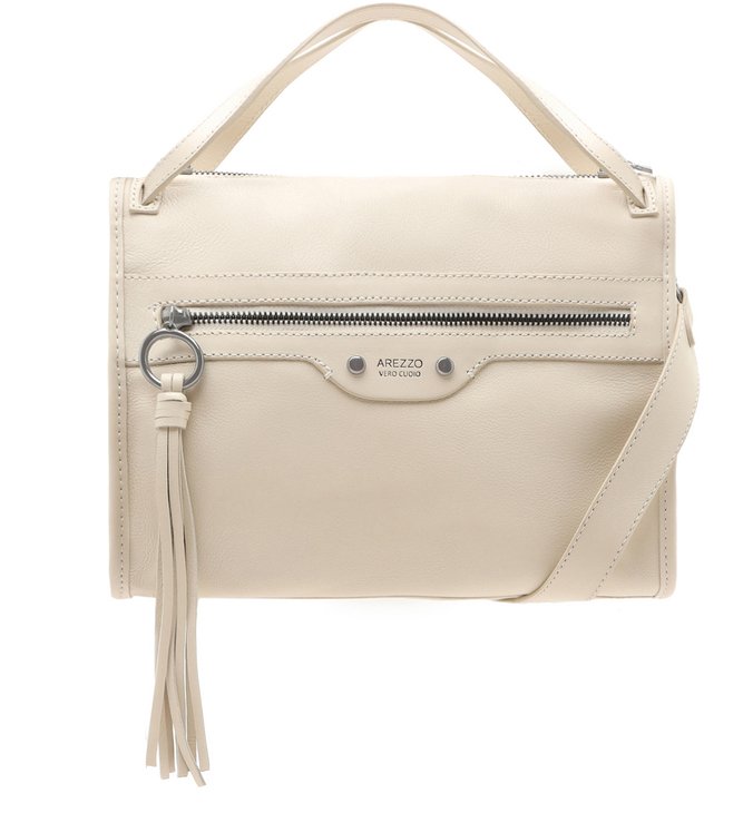 Bolsa Bowling Branca Couro Adriana Média Off-White