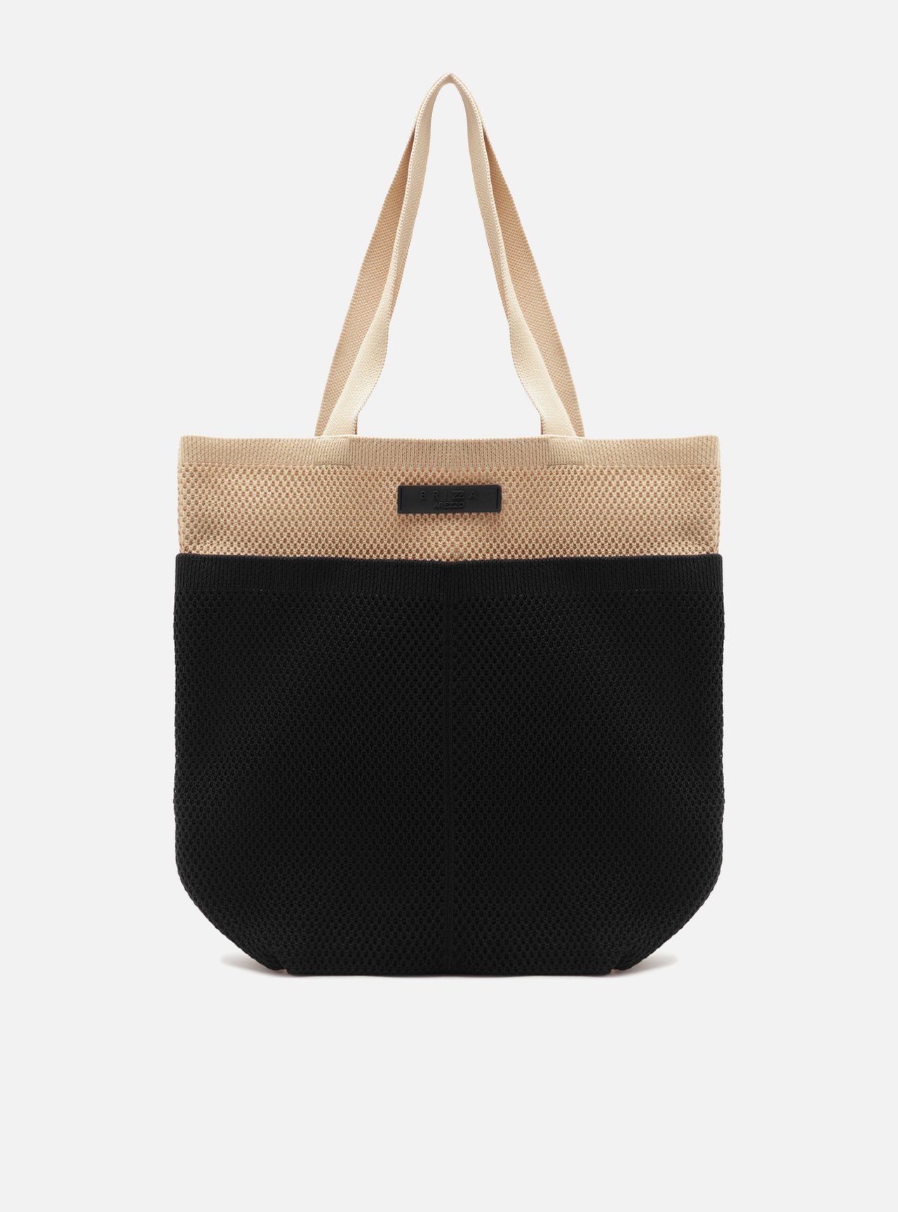 Bolsa Shopping Preta Knit Grande Metais Brizza — foto 1