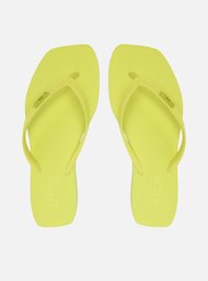 Chinelo de Dedo Amarelo Bico Quadrado Tiras Brizza