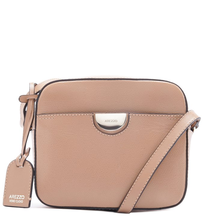 Bolsa Tiracolo Couro Delicata Pequena Soft Avelã