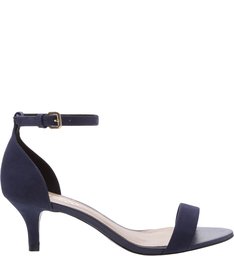 Sandália Nobuck Isabelli Salto Kitten Navy Blue