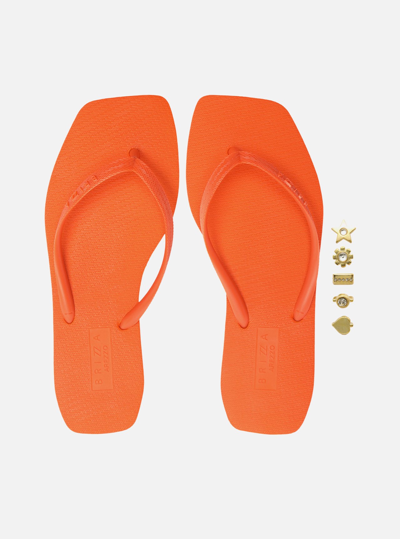 Chinelo de Dedo Laranja Square + Kit Pins — foto 5