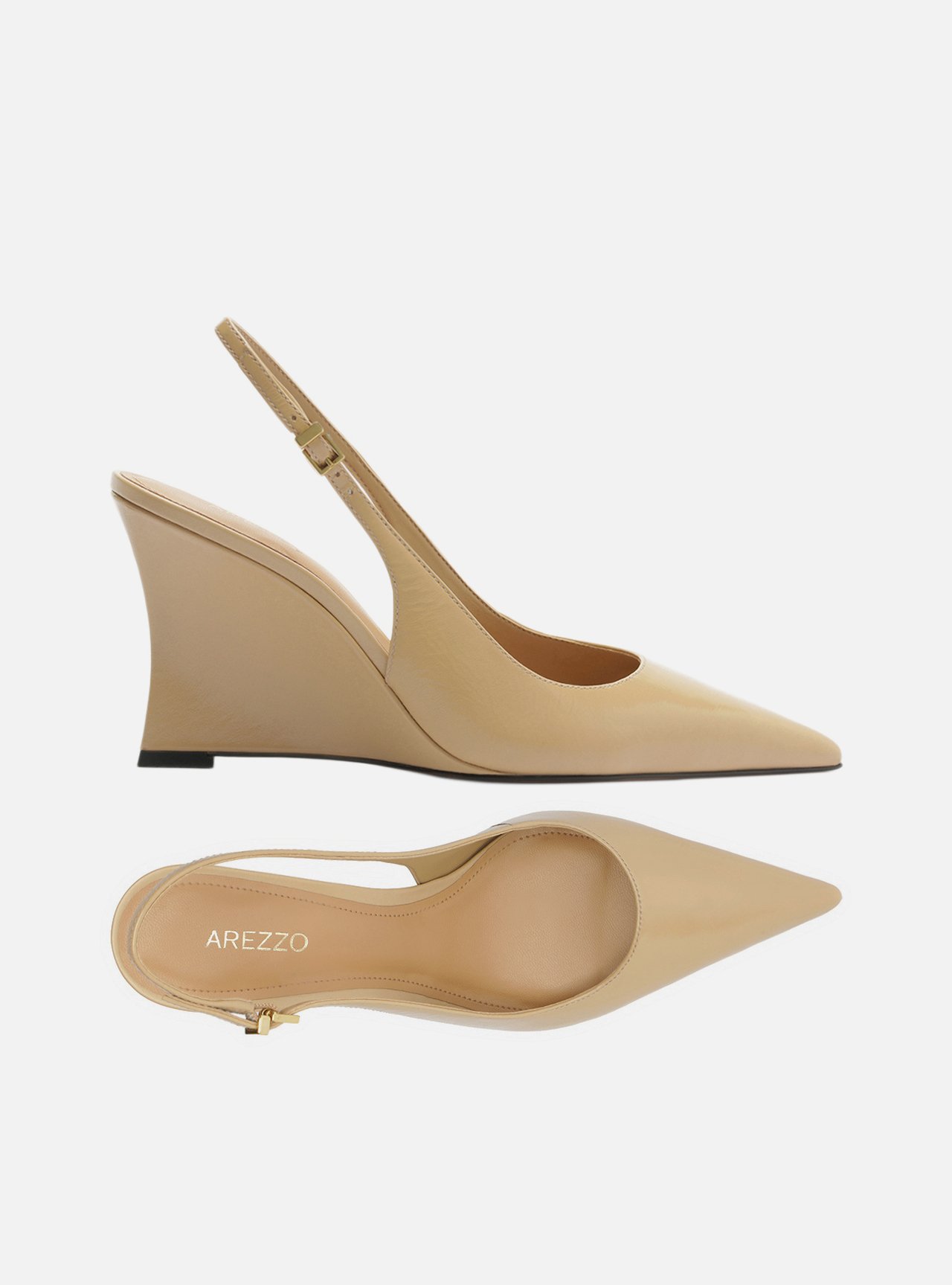 Scarpin Nude Couro Anabela Slingback — foto 5