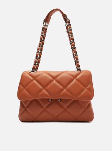 Bolsa Tiracolo Laranja Couro Mizz Média