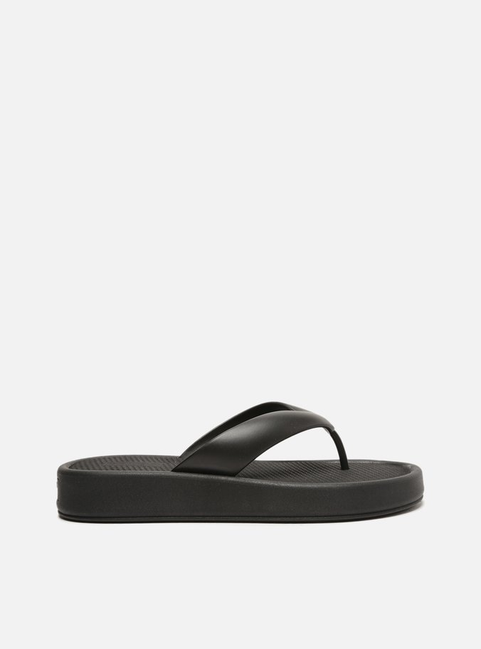 Flip Flop Preto Flatform Tiras Largas Brizza