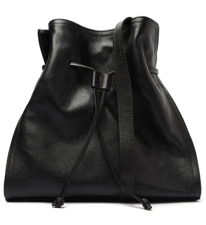 Bolsa Bucket Preta Couro Lia Grande