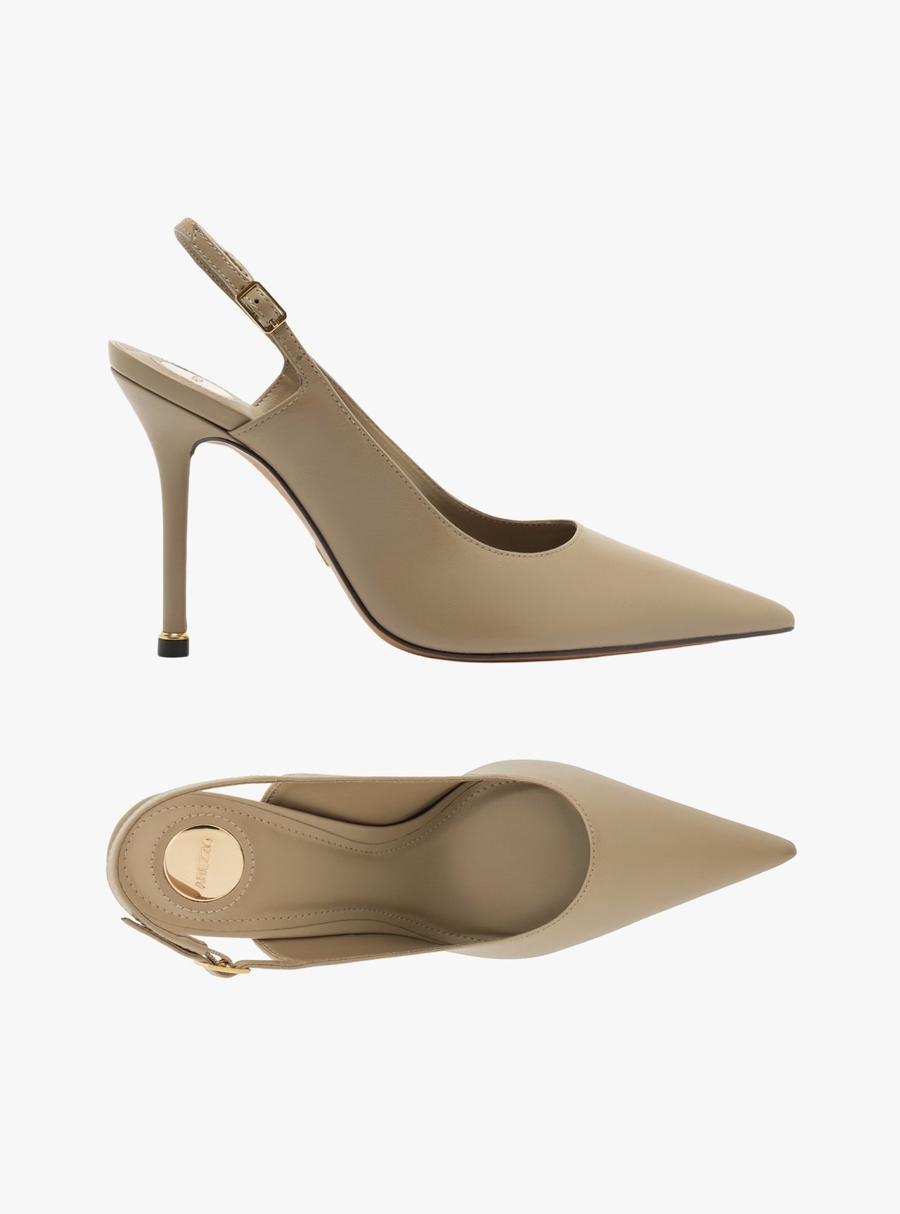 Scarpin Cinza Couro Salto Fino Slingback — foto 6