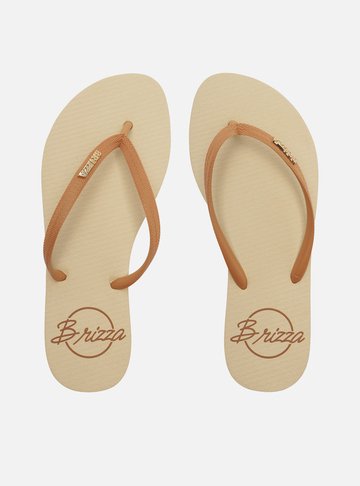 Arezzo — Chinelo de Dedo Marrom Flatform Metais Brizza
