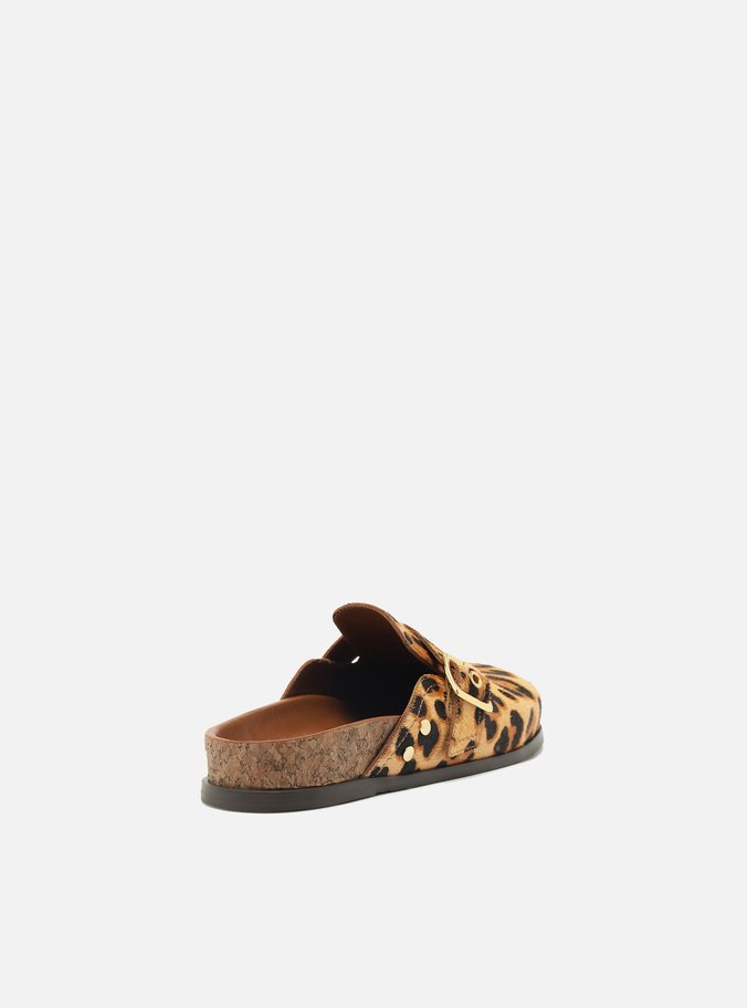 Clog Sabot Animal Print Rasteira Fivela