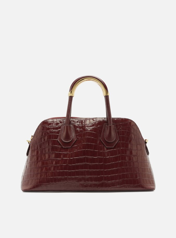 Bolsa Tote Bordô Croco Couro Grande