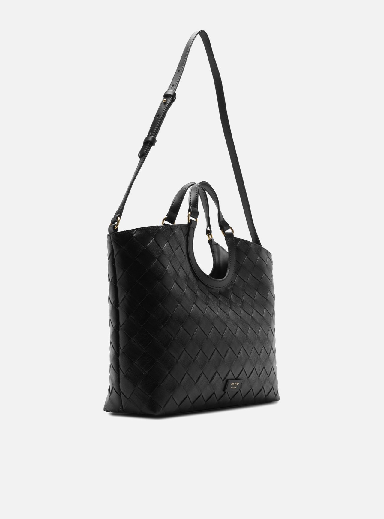 Bolsa Tote Preta Tressê Grande Tag — foto 5
