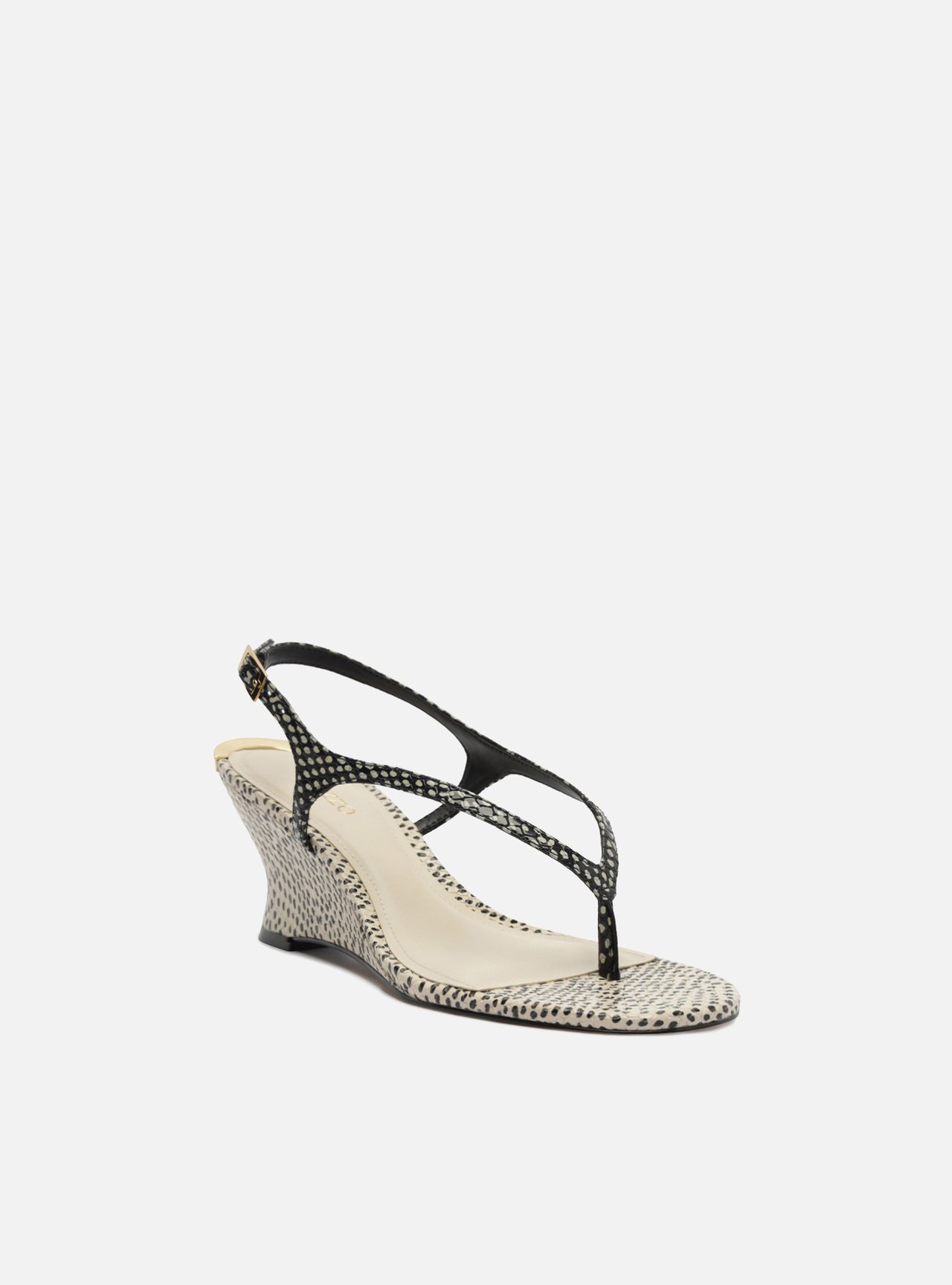 Sandália Estampada Anabela Snake Tiras — foto 2