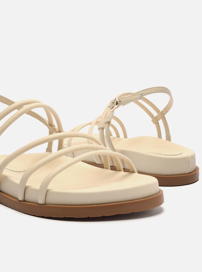 Sandália Rasteira Off-White Tiras Fivela