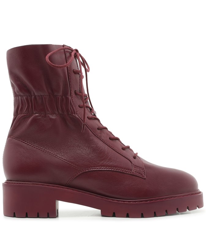 Coturno Vermelho Vitória Couro Tratorado Raspberry