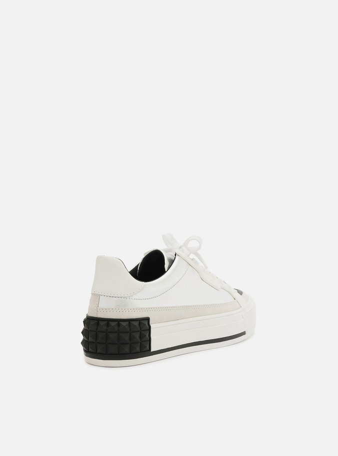 Tênis Prata Flatform Amarração Spikes