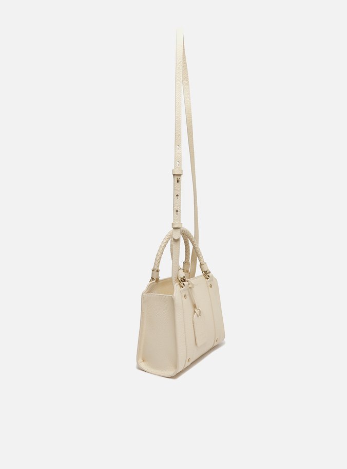 Bolsa Tote Off-White Couro Piazza Média