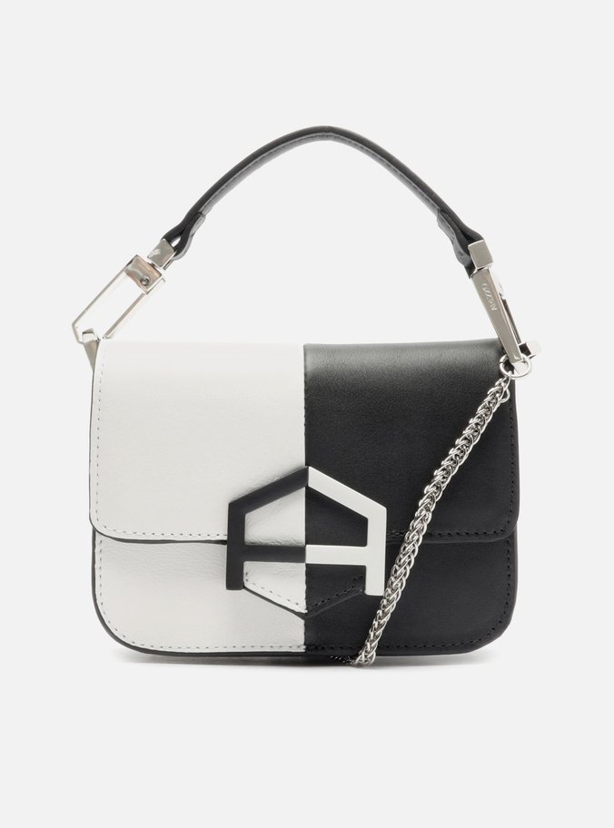 Bolsa Tiracolo Preta Couro A001 Duo Pequena