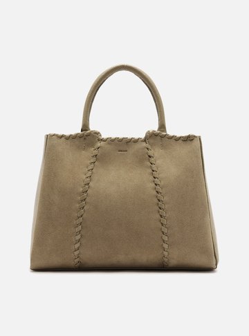 Arezzo — Bolsa Tote Marrom Couro Grande Tressê