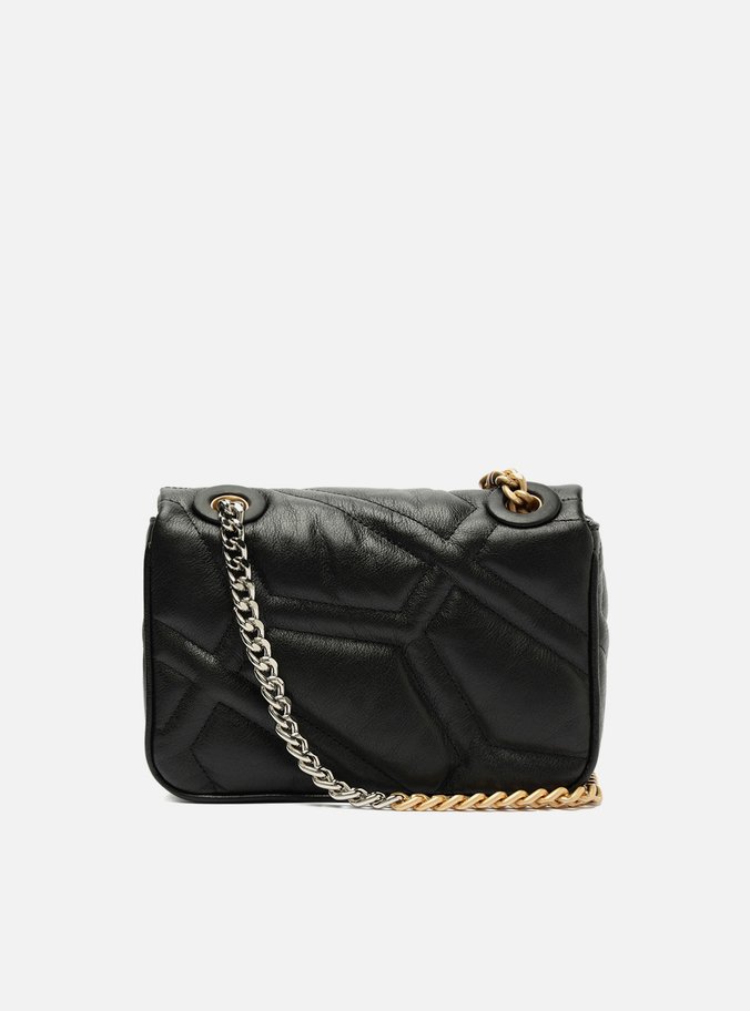 Bolsa Tiracolo Preta Couro Emma Sporty Média