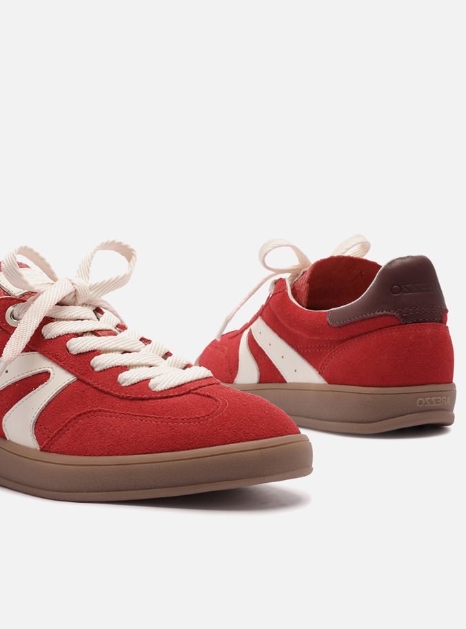 Tênis Vermelho Camurça Amarração Retrô