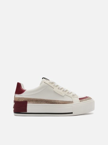 Tênis Branco Flatform Amarração Platino