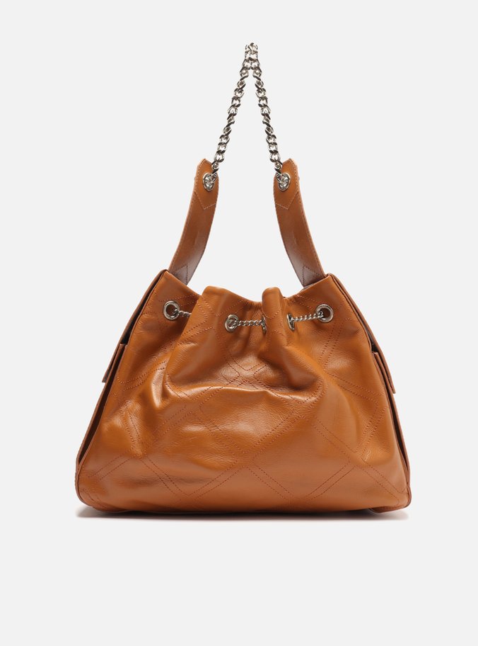 Bolsa Hobo Marrom Couro Grande Matelassê