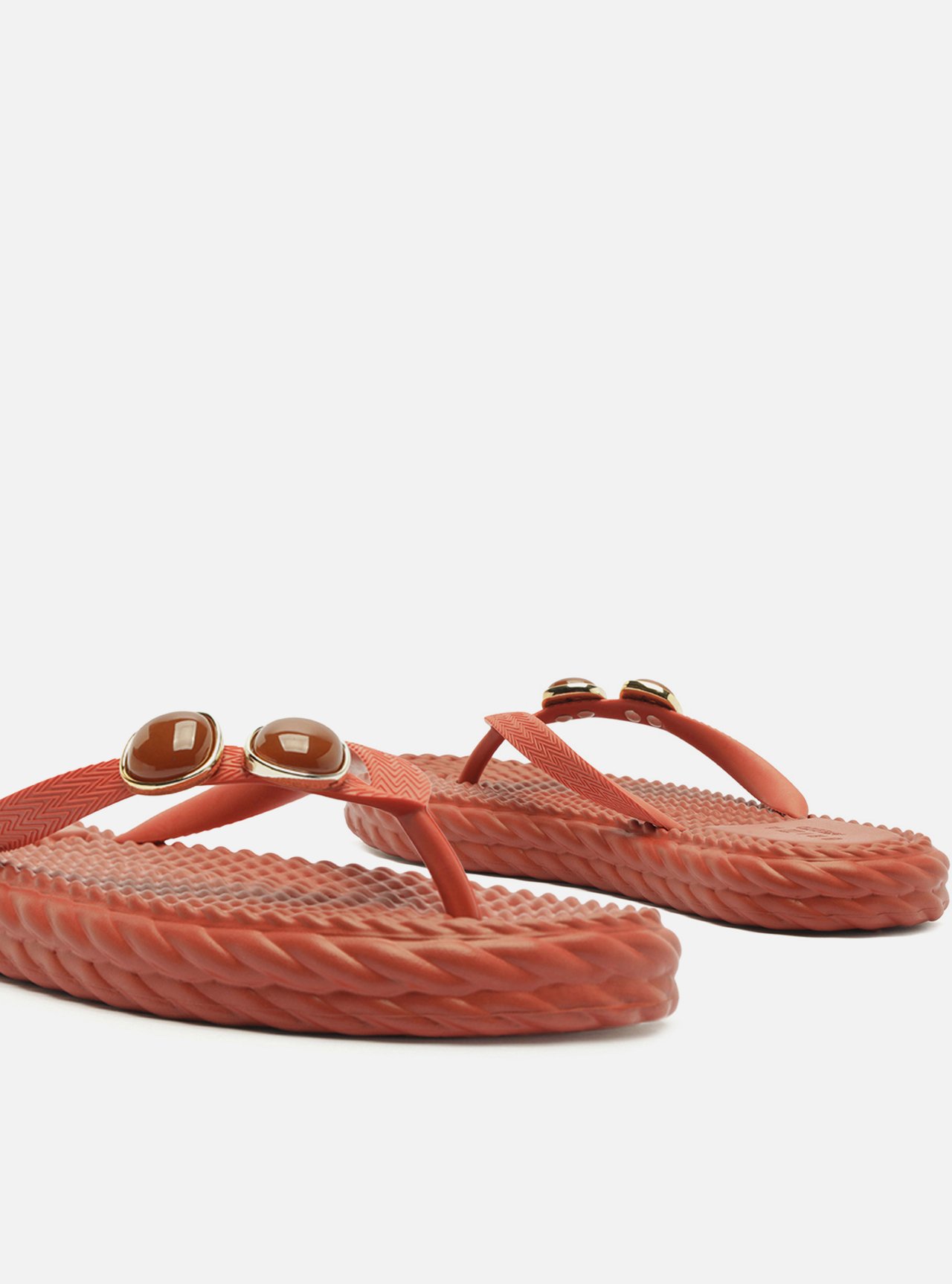 Chinelo de Dedo Terracota Marrocos Flip Flop Pedras — foto 4