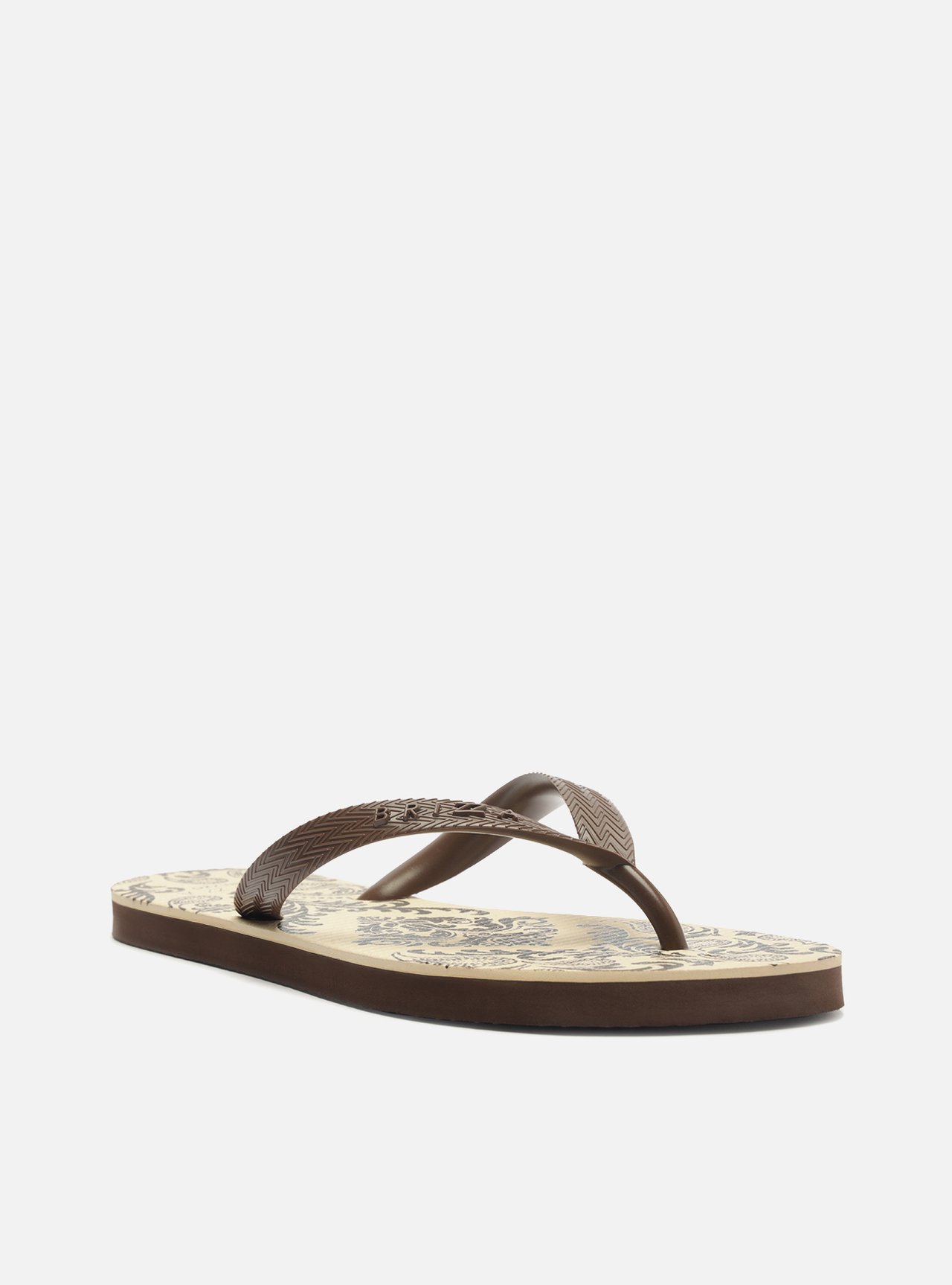 Chinelo de Dedo Estampado Marrom — foto 2