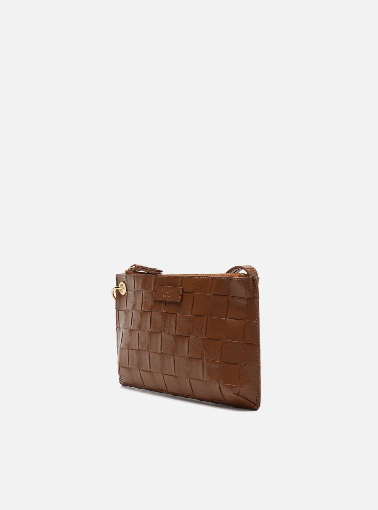 Bolsa Tiracolo Caramelo Tressê Pequena Tag — foto 2