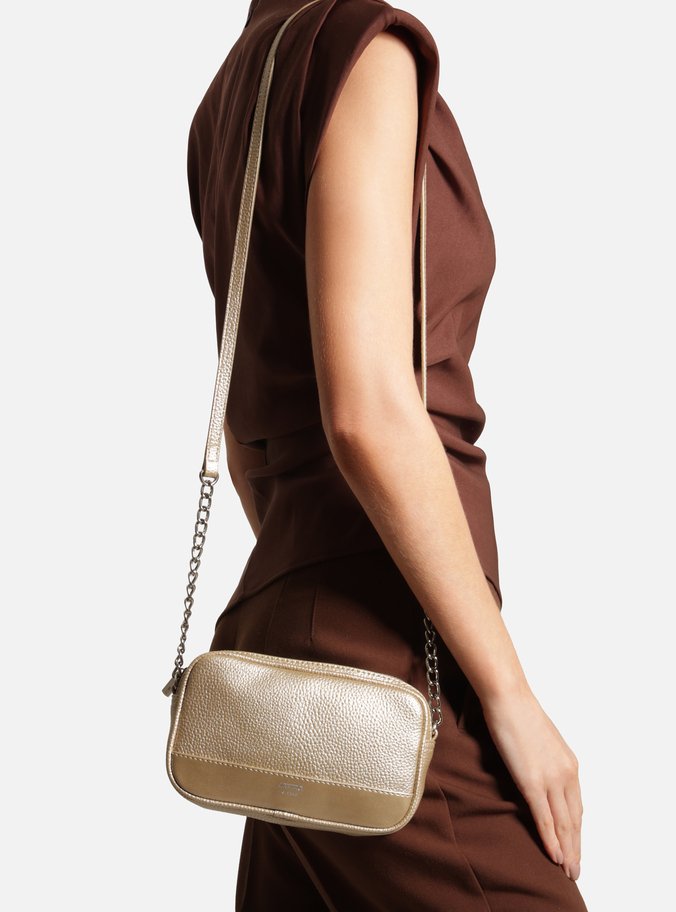 Bolsa Tiracolo Dourada Pequena Corrente