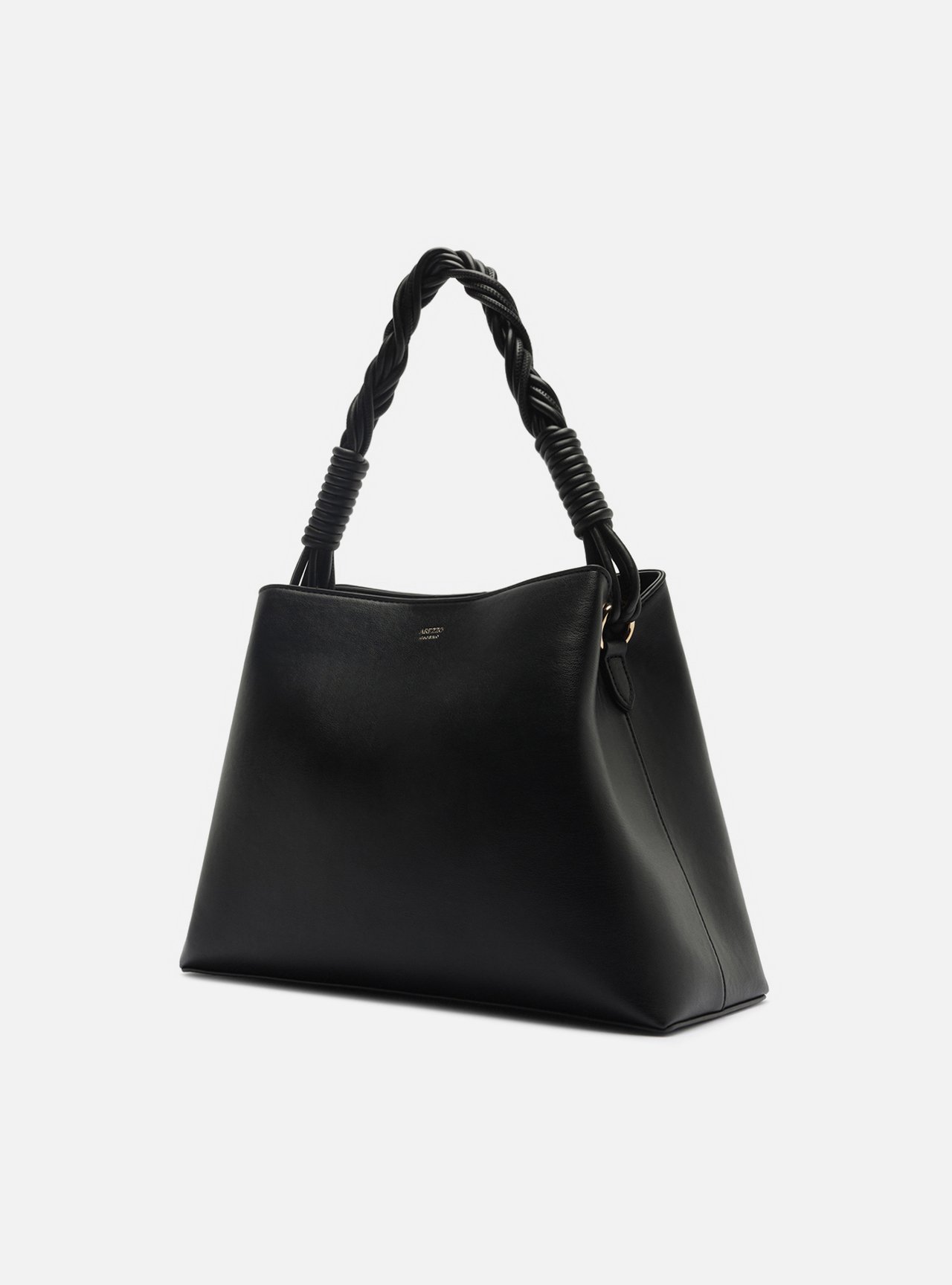 Bolsa Tote Preta Média Alça Trançada — foto 2