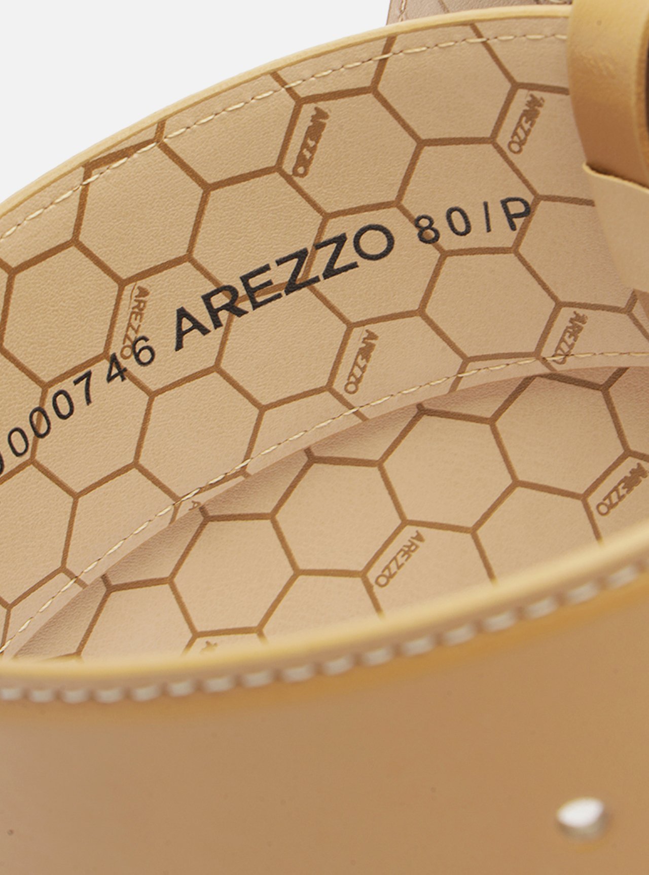 Cinto Bege Couro Largo Maxi Fivela — foto 5