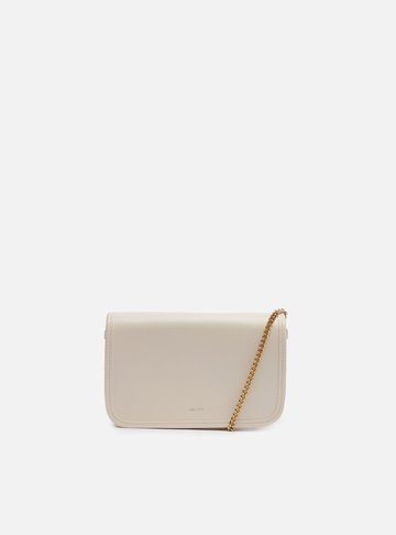 Bolsa Tiracolo Branca Couro Pequena Corrente