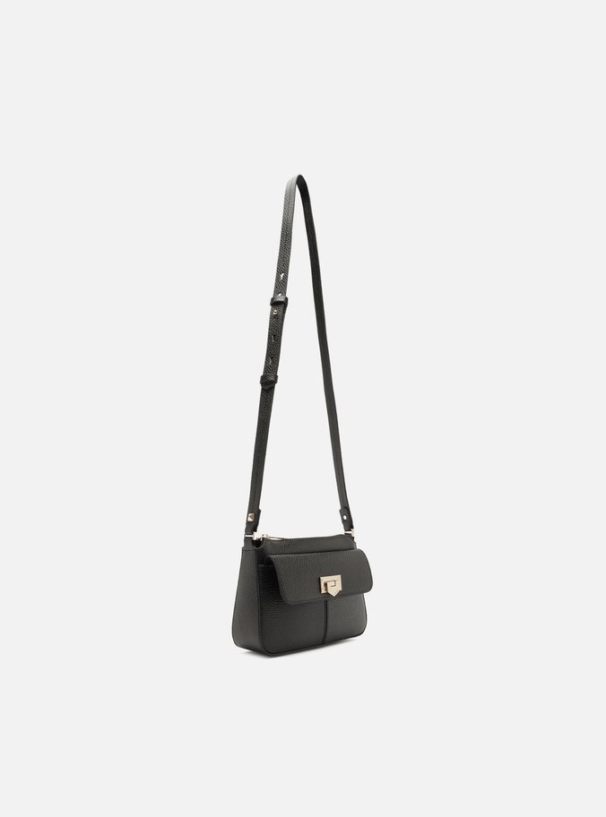 Bolsa Tiracolo Preta Pequena Encaixe Metal