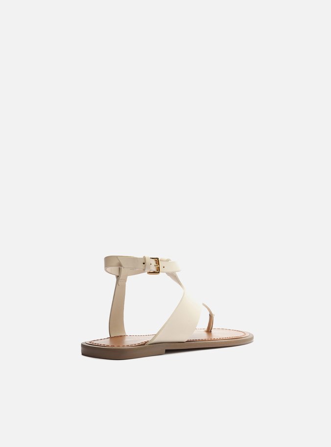 Sandália Rasteira Off-White Tira Larga Couro