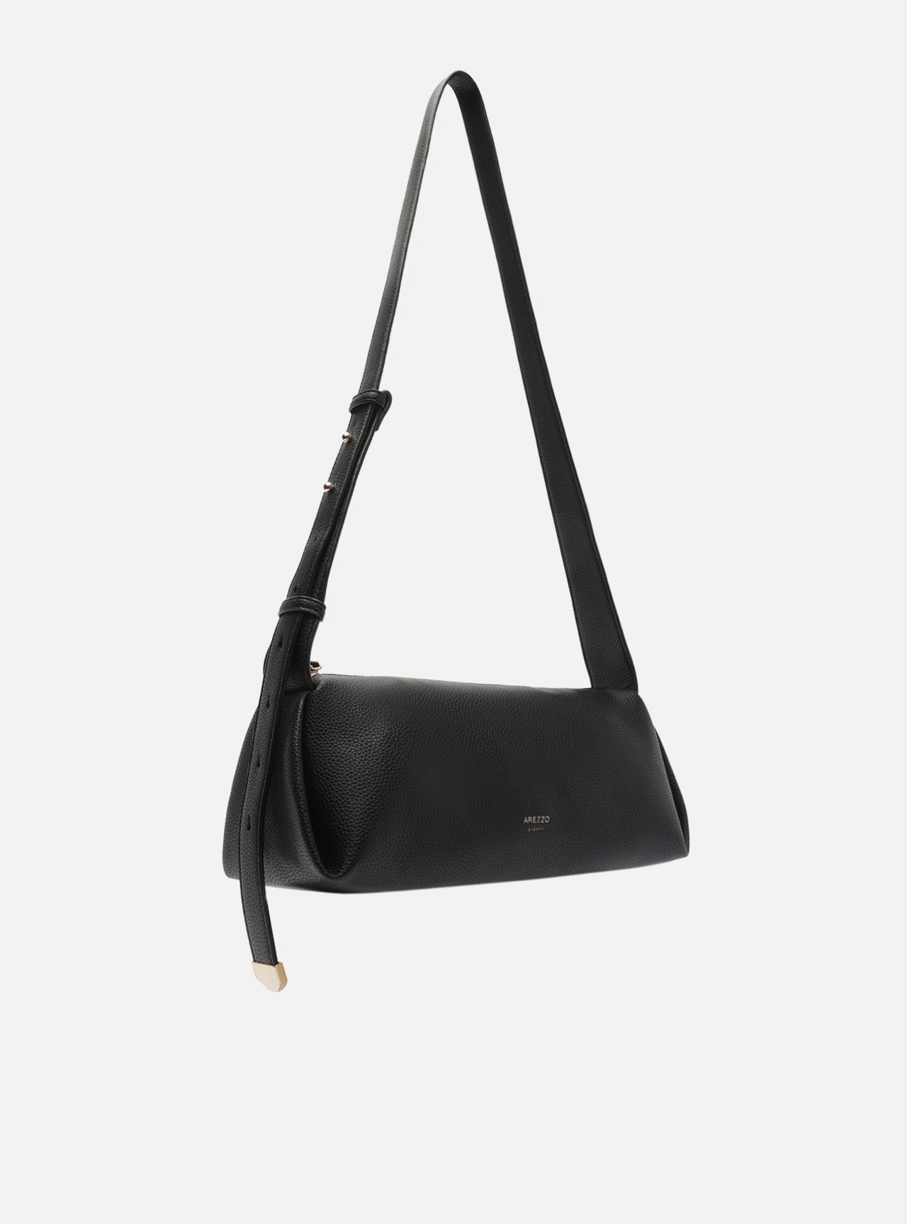 Bolsa Tiracolo Preta Média Soft Metais — foto 2